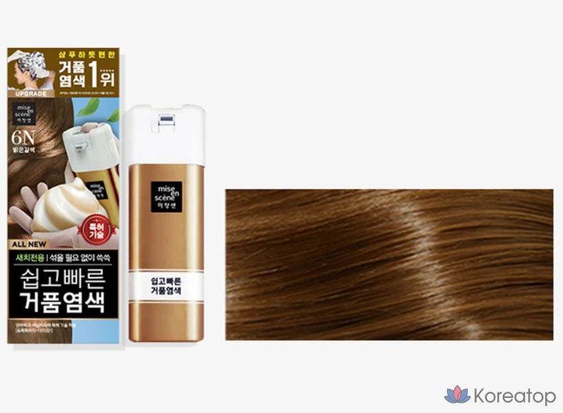 Mise en Scene пенная краска для волос, оттенок 6N светло-коричневый, 1 шт., фото 2