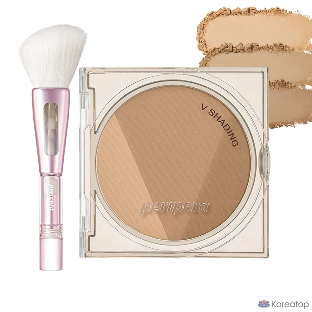 Кисть для растушевки Peripera V, кисть для контуринга, натуральный коричневый, 1 шт.