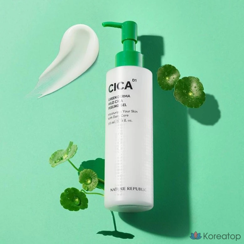 Отшелушивающий гель Nature Republic Green Derma Mild Cica, 155 г, 155 мл, 1 шт., фото 4