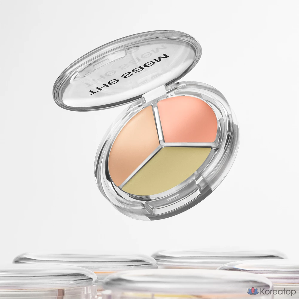 Консилер The Saem Cover Perfection Triple Pot Concealer Glow, оттенок 20N, 6 г, 1 шт., фото 5