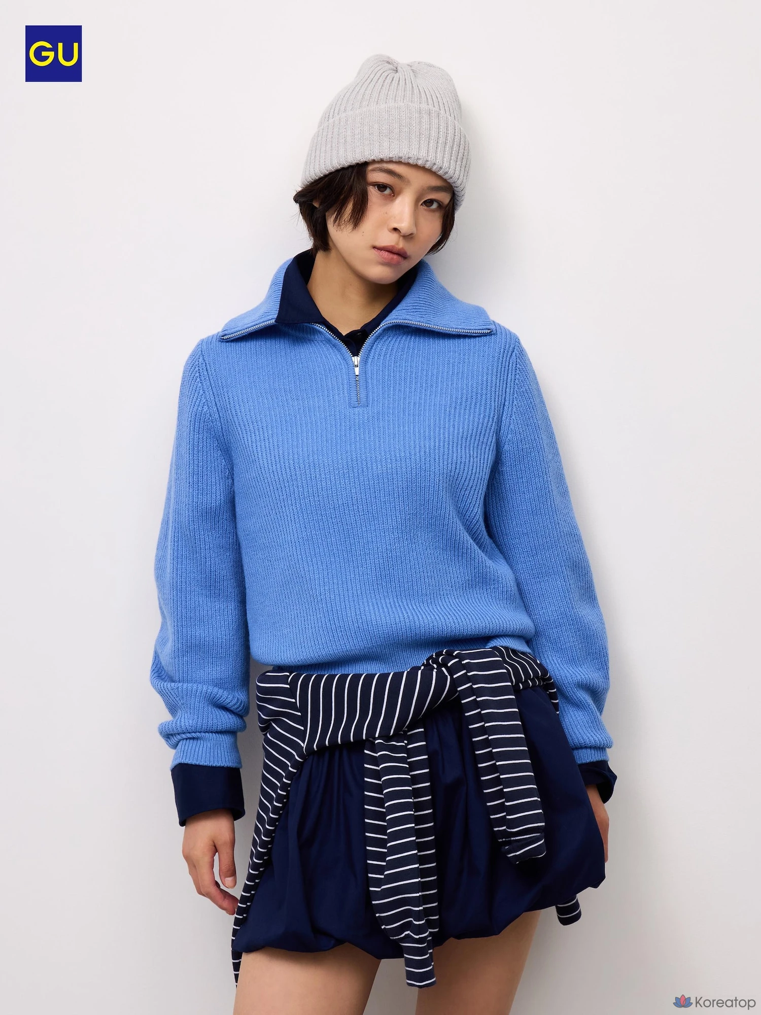 Свитер Uniqlo Rib Stitch Half Zip Sweater