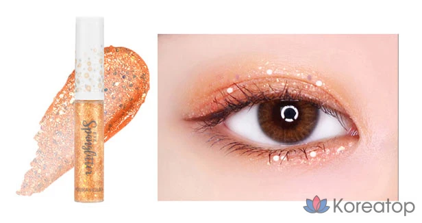 Тени для век Holika Holika Eye Spangle Glitter Shadow, 3 оттенка мандаринового цвета, 1 шт.