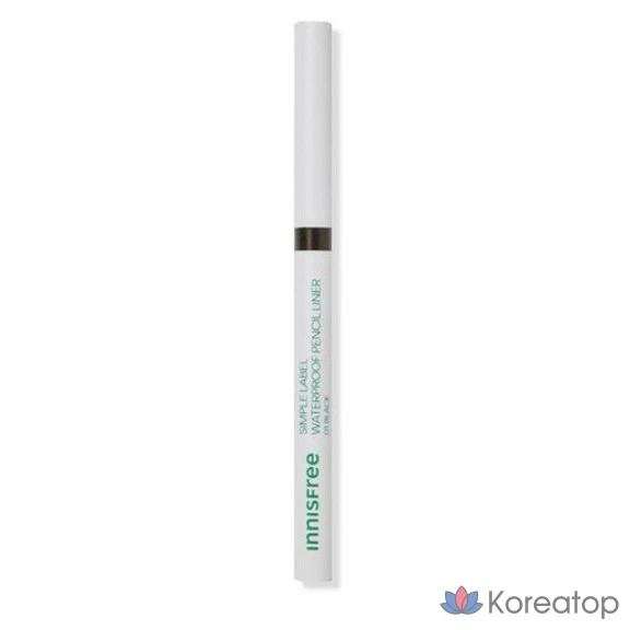 Водостойкий карандаш-лайнер Innisfree Simple Label 0,1 г, оттенок 02, темно-коричневый, 1 шт.