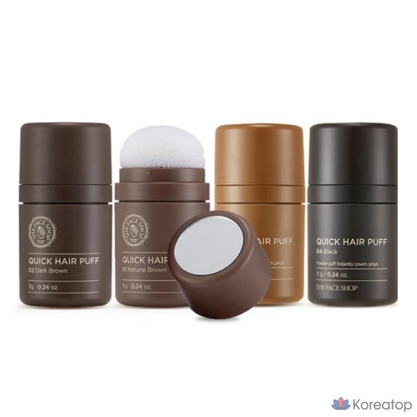 Тени для век The Face Shop Quick Hair Puff Shadow 7 г, темно-коричневые, 1 шт.