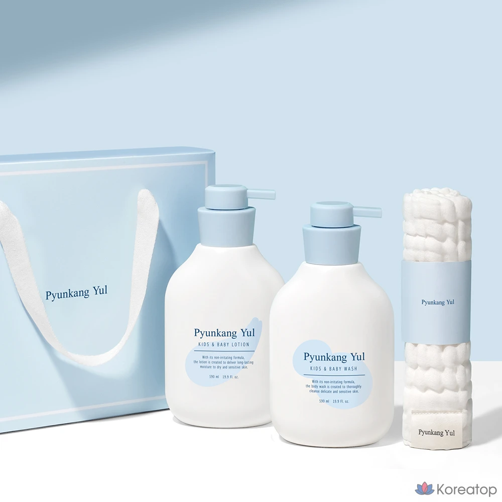 Набор для малышей и детей Pyunkang Yul: лосьон 590 мл + средство для умывания 590 мл + набор марлевых повязок (3 комплекта)., фото 6