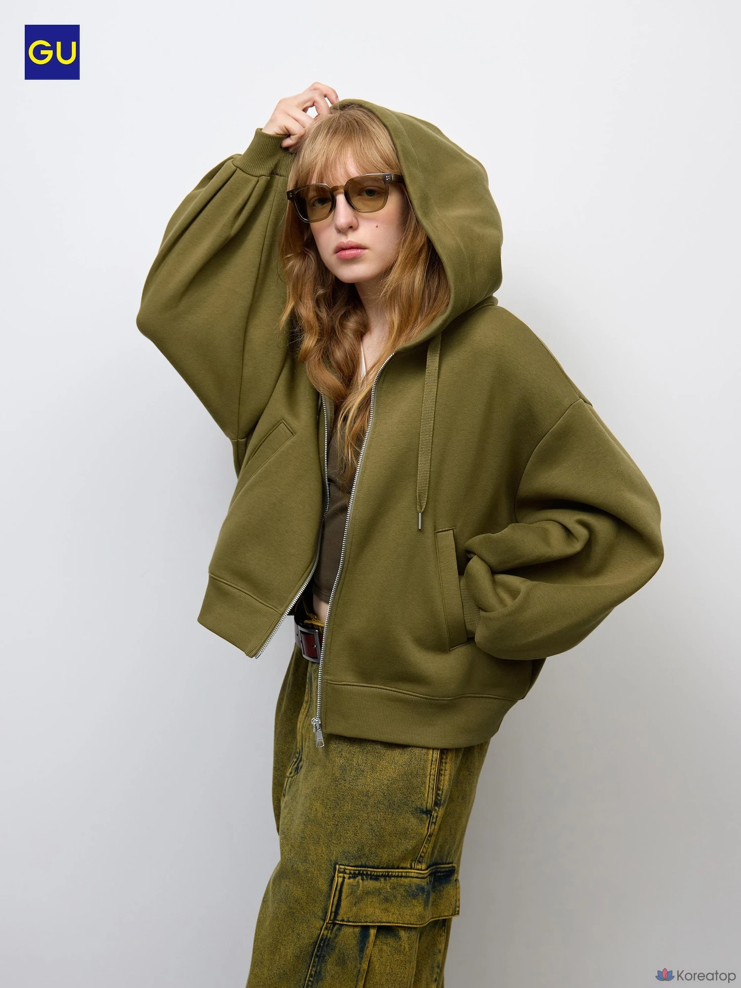 Худи на молнии Uniqlo Sweat Balloon Sleeve Full Zip Hoodie