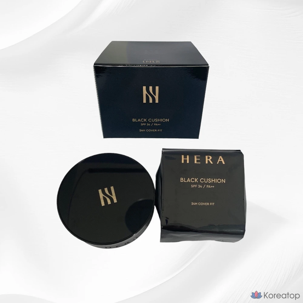 Тональный крем-кушон Hera Black, 15 г, сменный блок 15 г, 17N1, 1 шт.