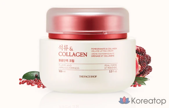 Крем для придания объема и эластичности коже лица The Face Shop с гранатом и коллагеном, 100 мл, 1 шт.