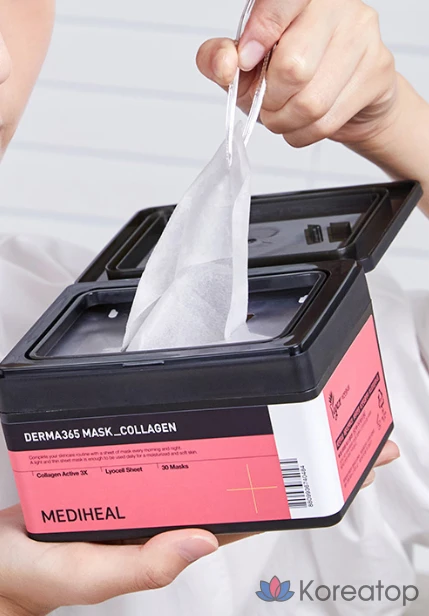 Коллагеновая маска Mediheal Derma365, 30 листов, 1 упаковка.