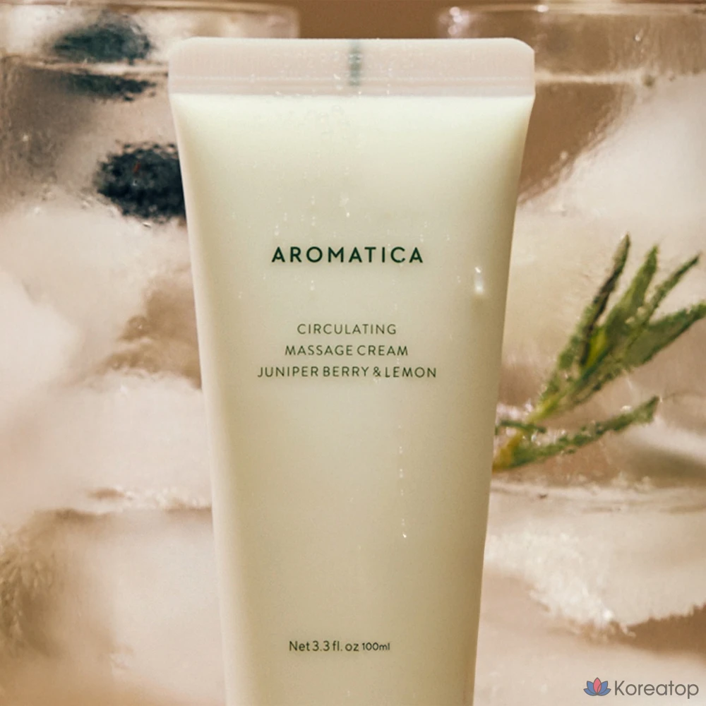 Охлаждающий массажный крем для тела Aromatica с ароматом можжевельника, ягод и лимона, 100 мл, 1 шт.