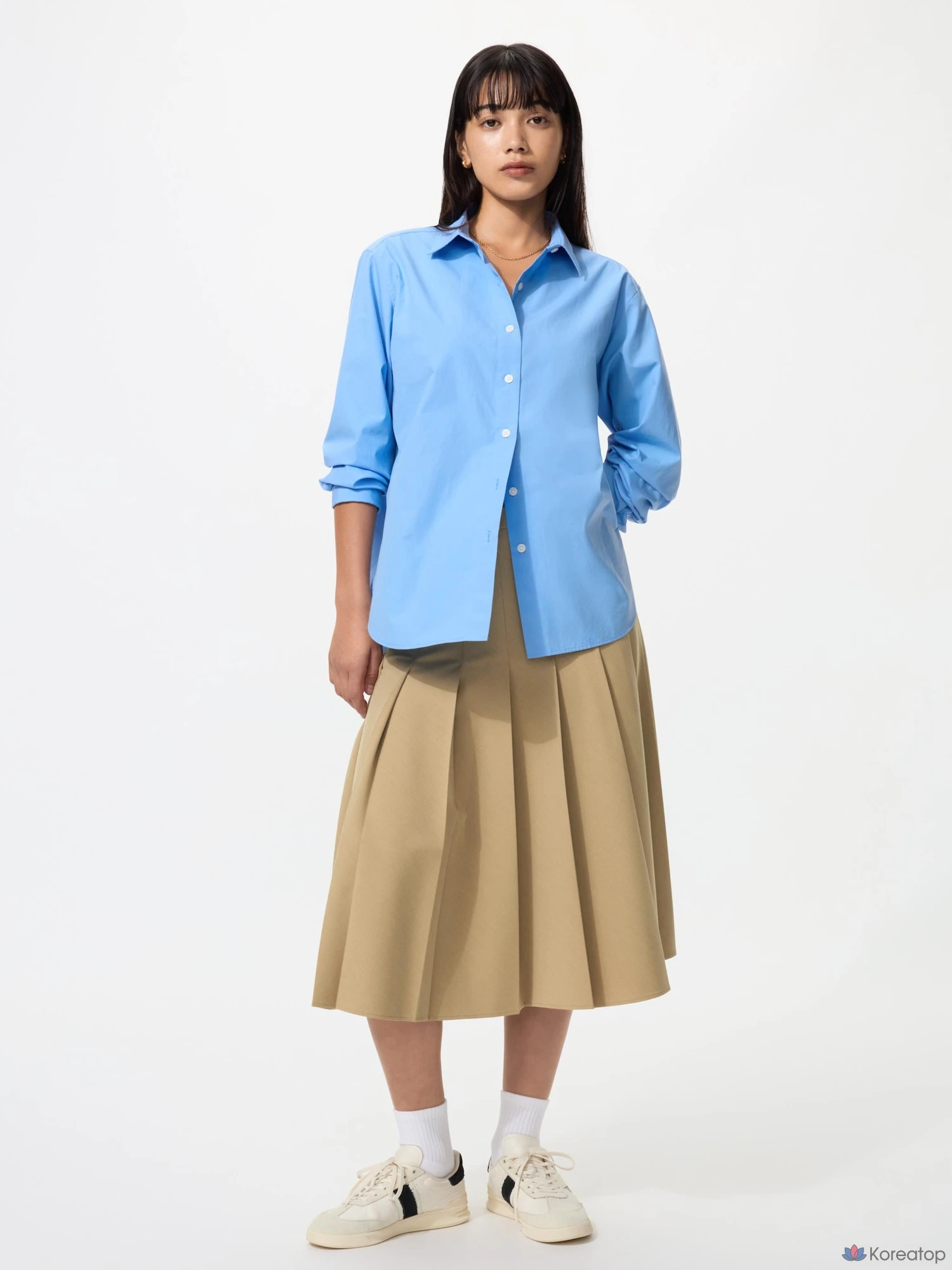 Юбка-миди Uniqlo Wide Pleated Midi Skirt, короткая длина 67-71 см