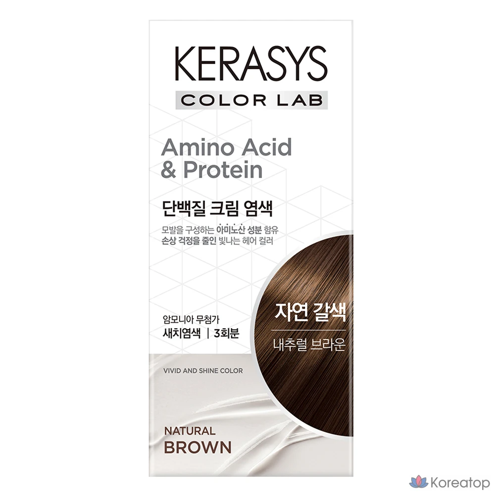 Протеиновая кремовая краска для волос KeraSys, 120 г, натуральный коричневый, 1 шт.