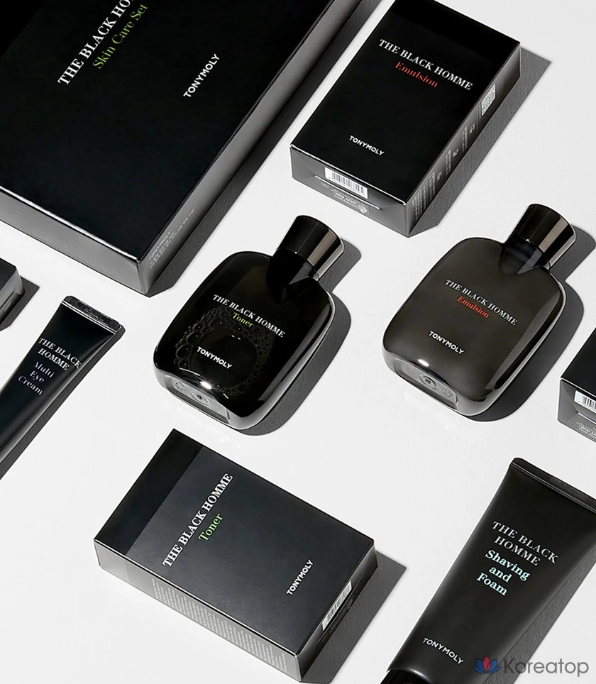 Набор из 3 комплектов: тоник Tony Moly The Black Homme 170 мл + 20 мл и эмульсия 170 мл + 20 мл., фото 6