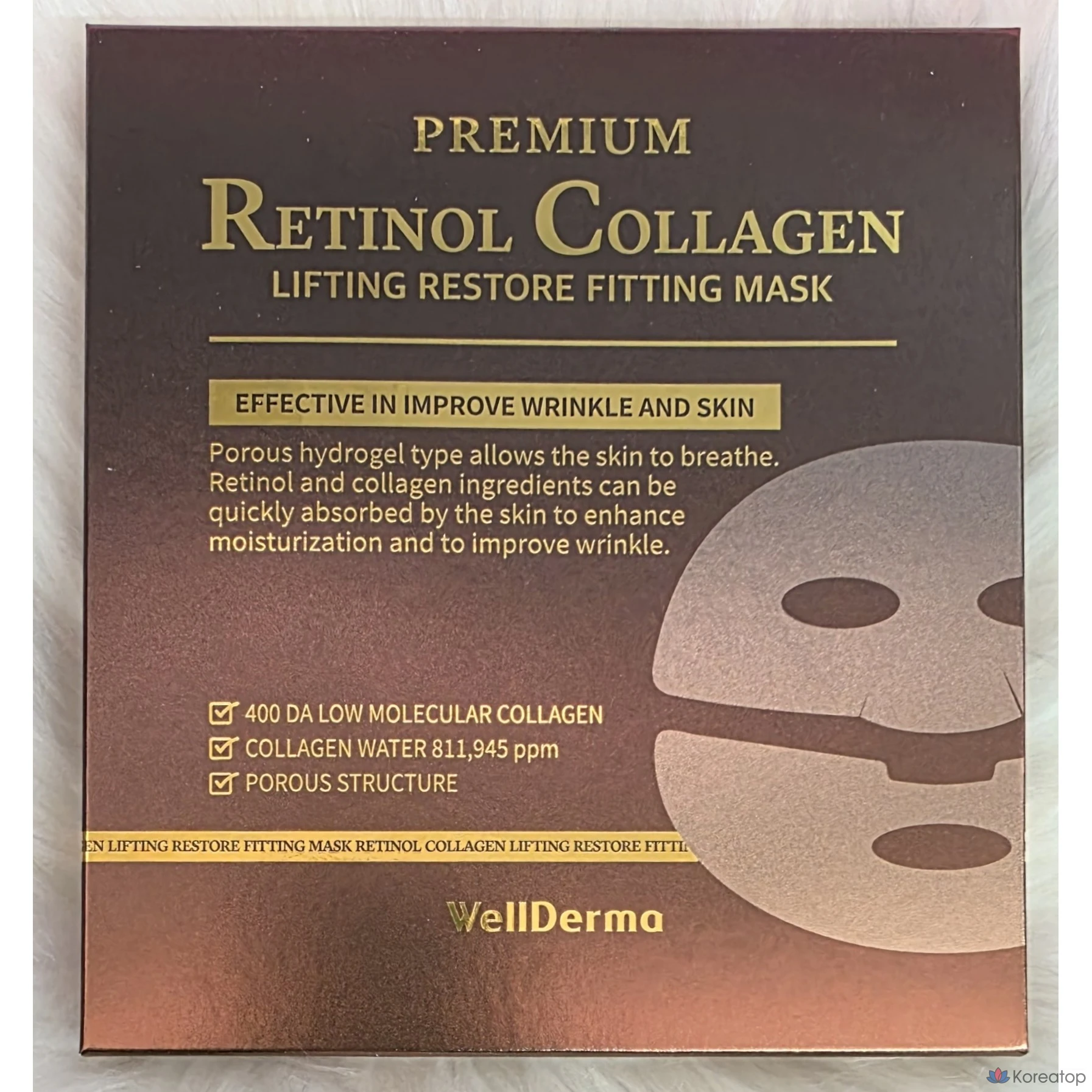 Набор из 4 и 2 масок WellDerma Retinol Collagen Lifting Fitting Mask.