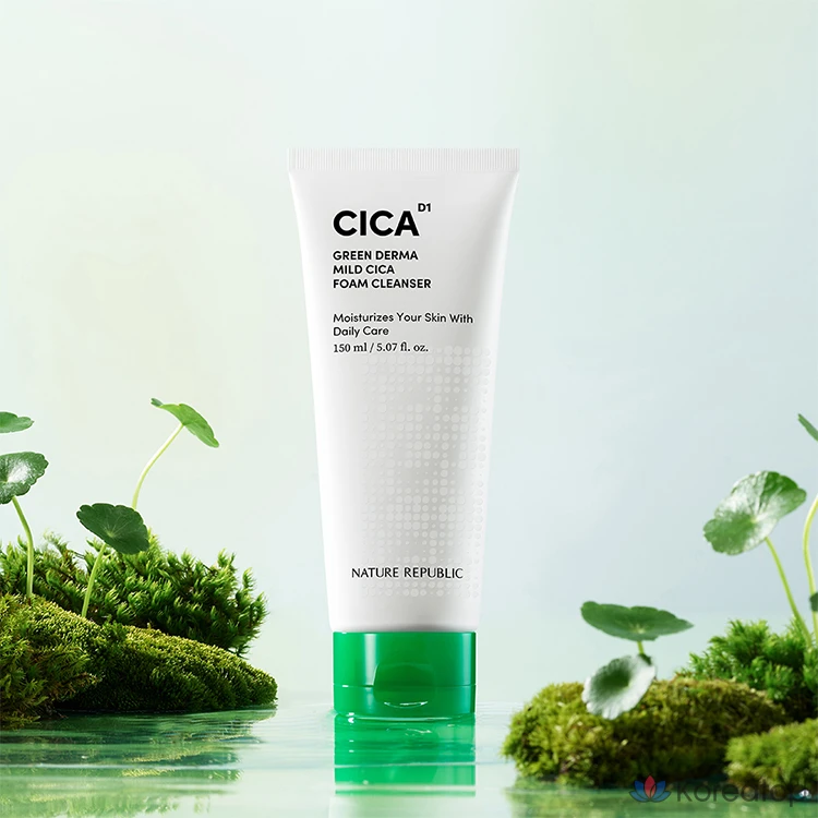 Очищающая пенка для лица Nature Republic Green Derma Mild Cica, 150 мл, 1 шт.