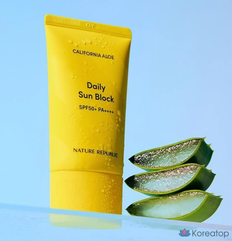 Солнцезащитный крем Nature Republic California Aloe Daily Sunblock SPF50+ PA++++, 57 мл, 1 шт.