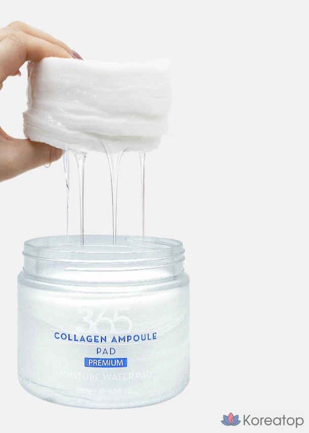 3W Clinic 365 Days Collagen Ampoule Pad, 280 г, 1 упаковка, 70 листов