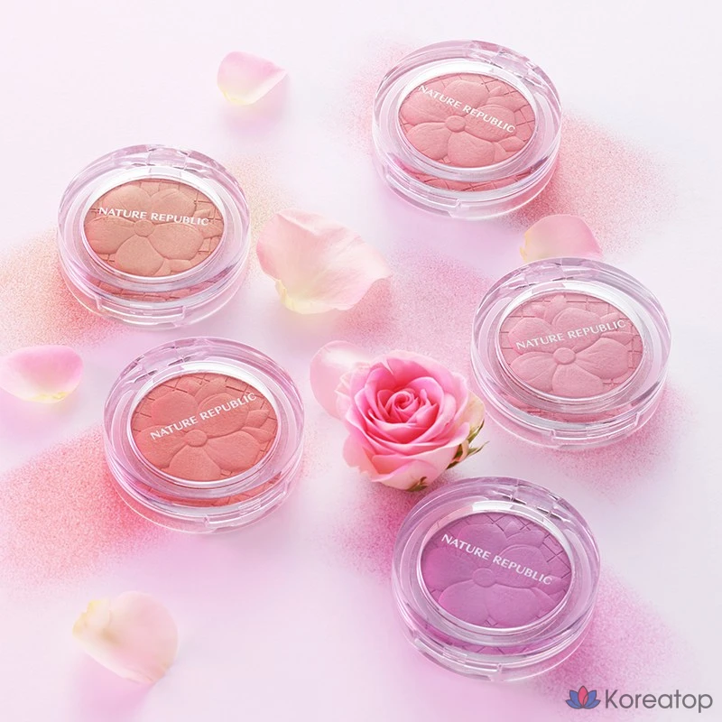 Запеченные румяна Nature Republic, 5 видов, 1 шт., 04 Розовый сорбет, фото 5