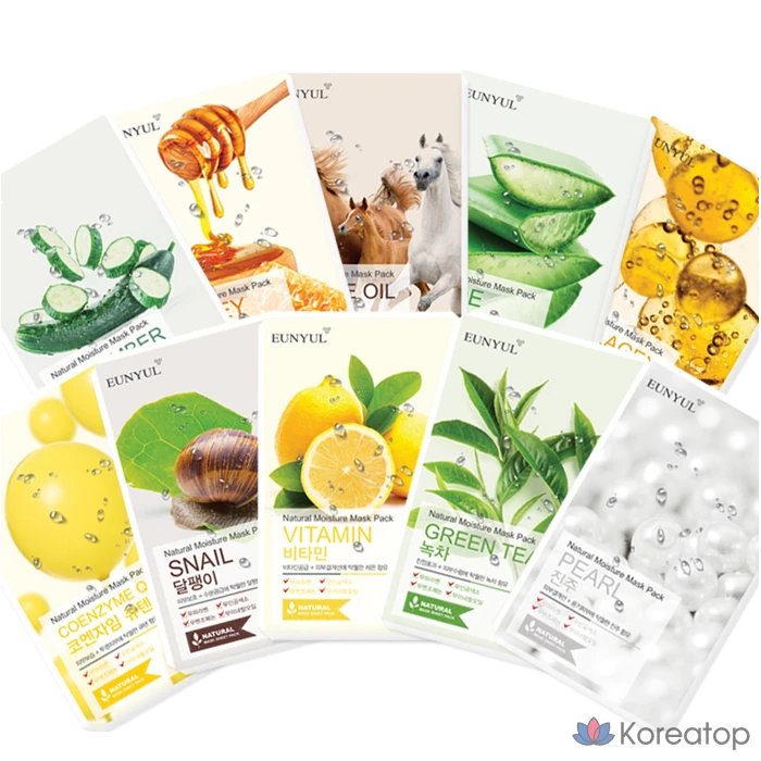 Натуральная маска для лица Eunyul с экстрактом улитки, 1 упаковка, 50 листов., фото 5