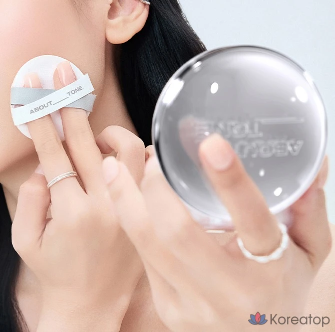 Тональный крем-кушон ABOUT TONE Skin Layer Fit Cushion Foundation, 13 г, оттенок 21 Warm Light, 1 шт., фото 4