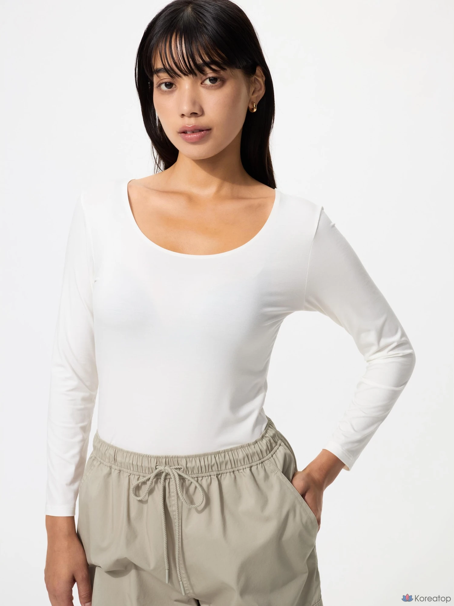 Футболка Uniqlo HEATTECH U Neck T (8/10 Sleeve)