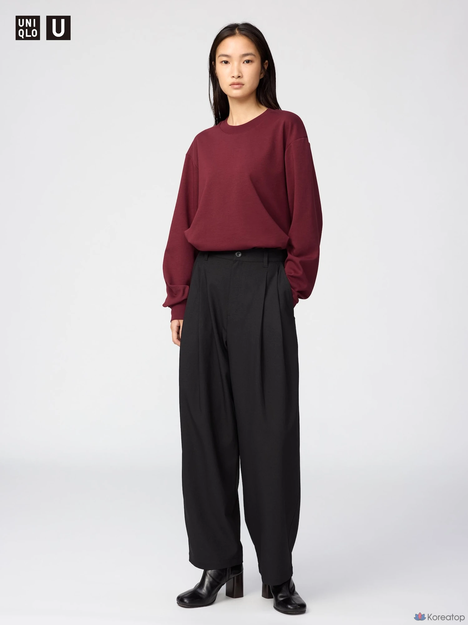Футболка Uniqlo AIRism Cotton Crew Neck Long Sleeve T-Shirt