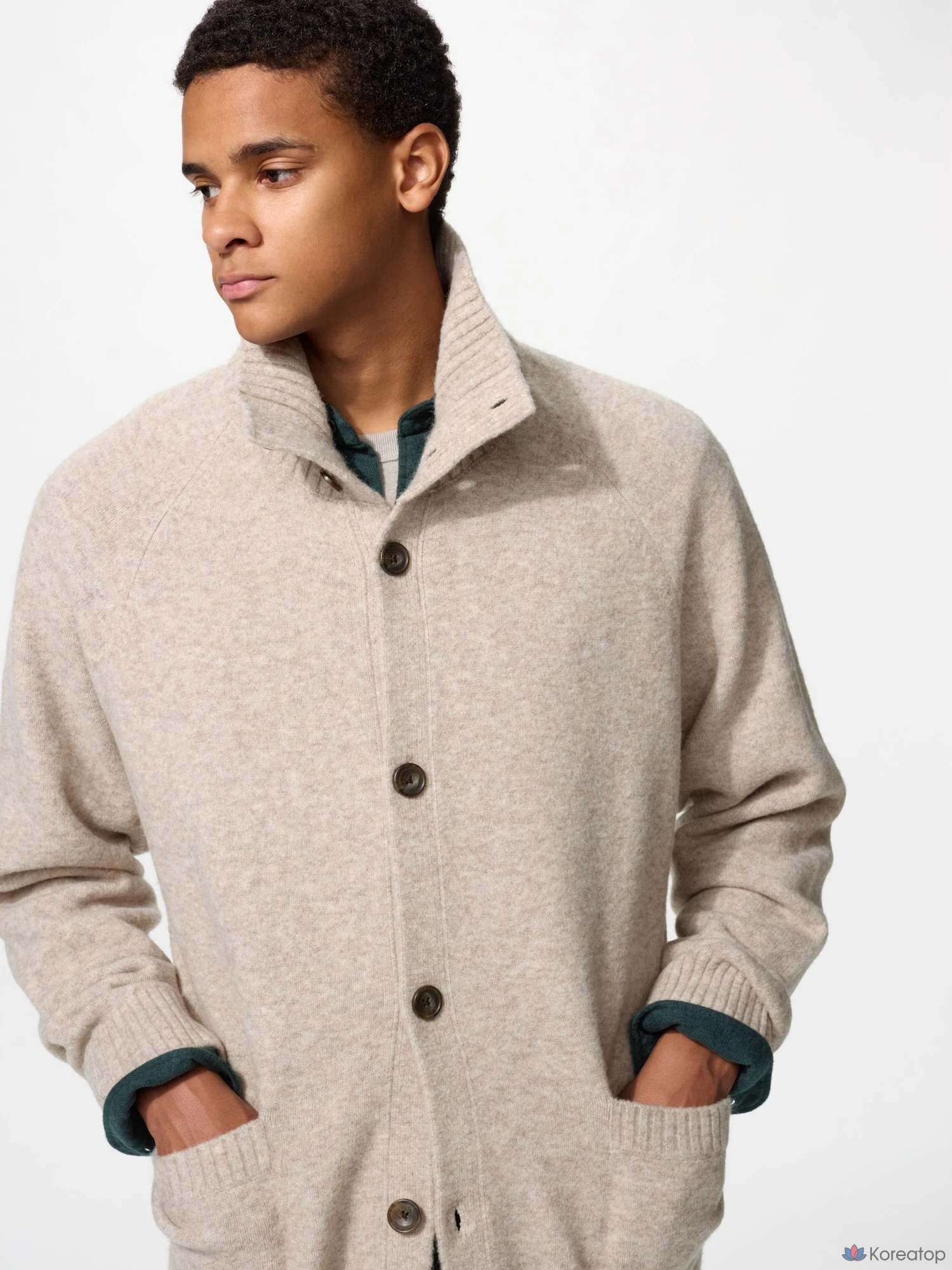 Кардиган Uniqlo Souffle Yarn Stand Collar