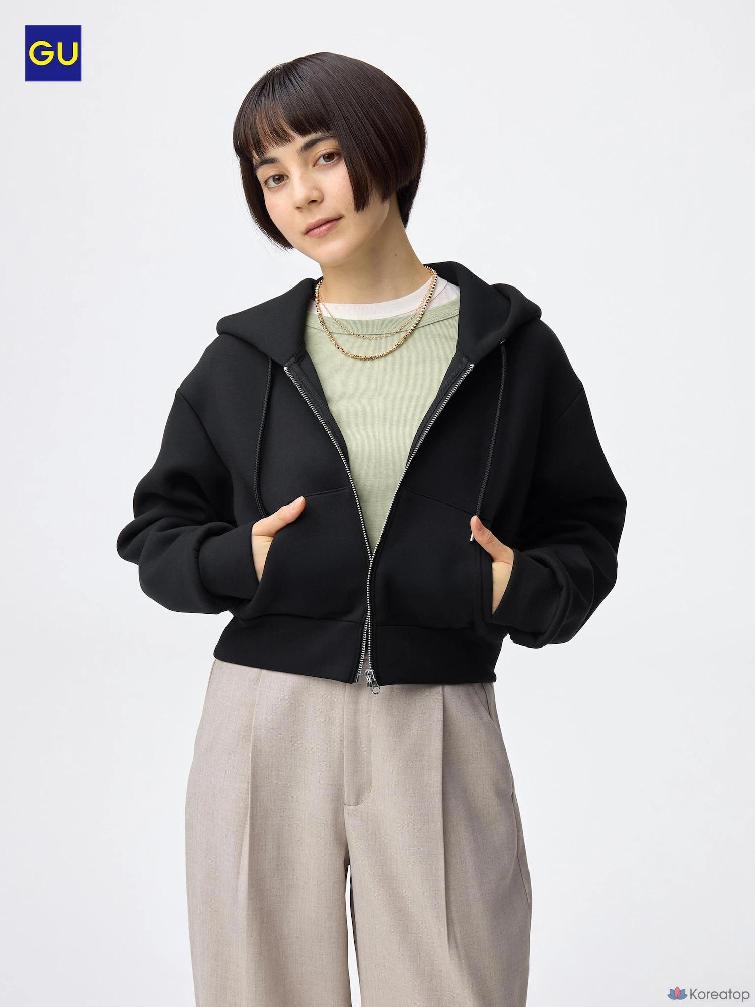 Худи на молнии Uniqlo Puff Sweat Full-Zip Hoodie