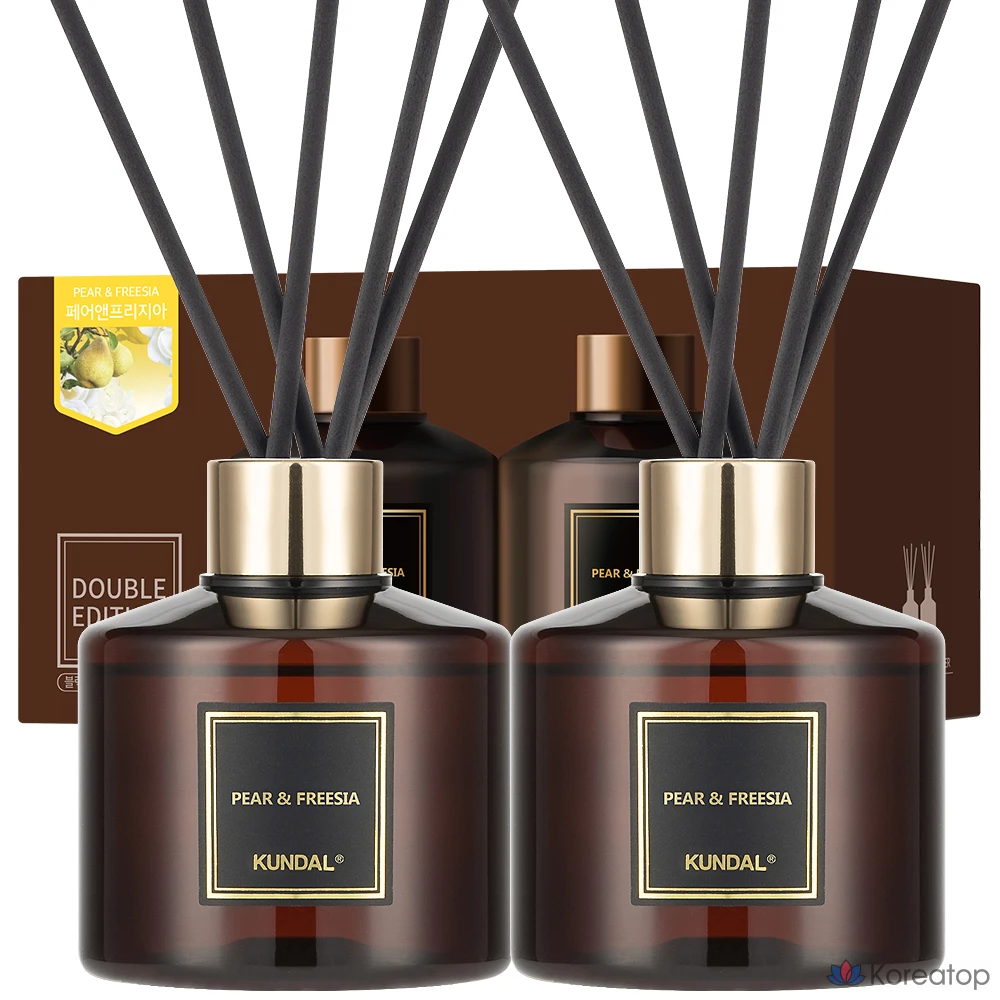 Ароматический диффузор Kundal, 2 шт., фибровый стик, 10 шт., Груша и фрезия, 200 мл, 1 шт.