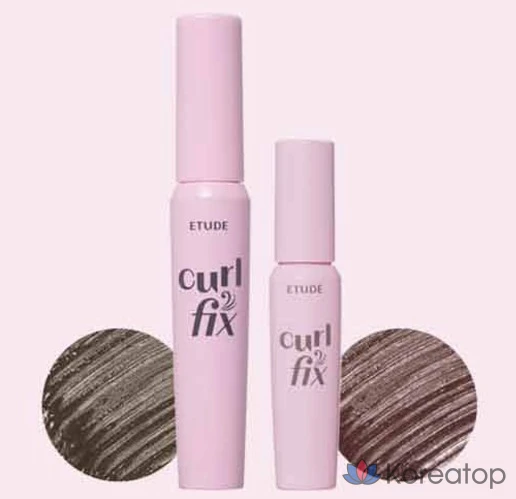 Тушь для ресниц Etude House Curl Fix Mascara Mini, 4 г, 1 шт., цвет 02, коричневый., фото 4