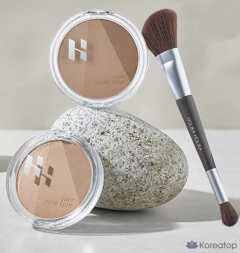 Набор кистей и тонировочных теней Holika Holika Tone Tuning Shading + Brush Set, 01 Cool Ground, 1 шт., фото 8
