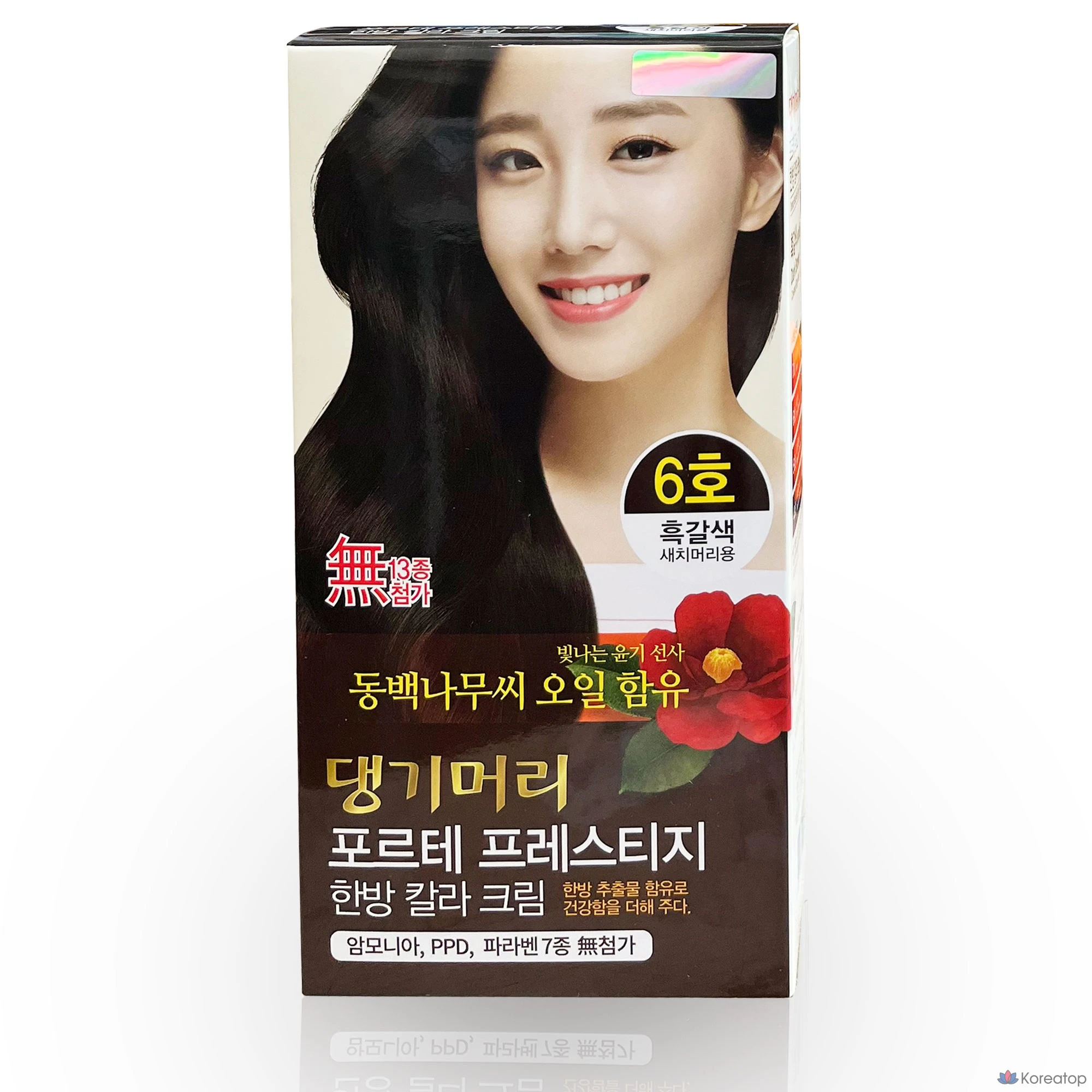 Крем-краска Danggi Meori Forte Herbal Color, черно-коричневый, 1 шт.