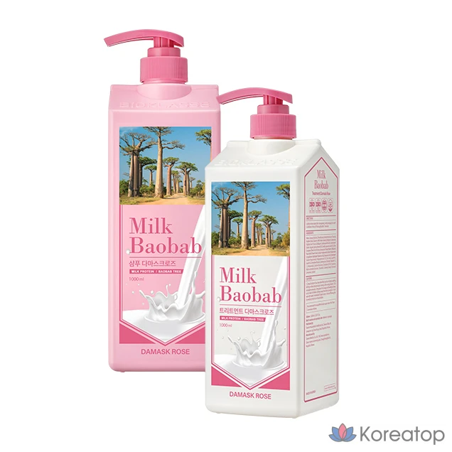 Шампунь Milk Baobab с ароматом дамасской розы, 1 л, 5 штук., фото 4