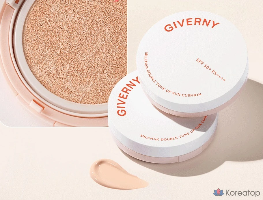 Солнцезащитный крем-кушон Giverny Double Tone-Up Clear Sun Cushion Ivory SPF50+ PA++++, 1 шт., 25 г