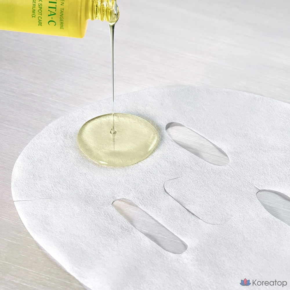 Сыворотка-маска Goodal Green Tangerine Vita C Spot Care Serum Mask Alpha, 5 шт., фото 4