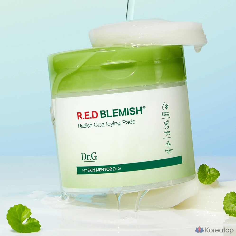Подушечка для глаз Dr.G Red Blemish Turnip Cica Icing Pad, 190 мл, 60 листов, 1 упаковка