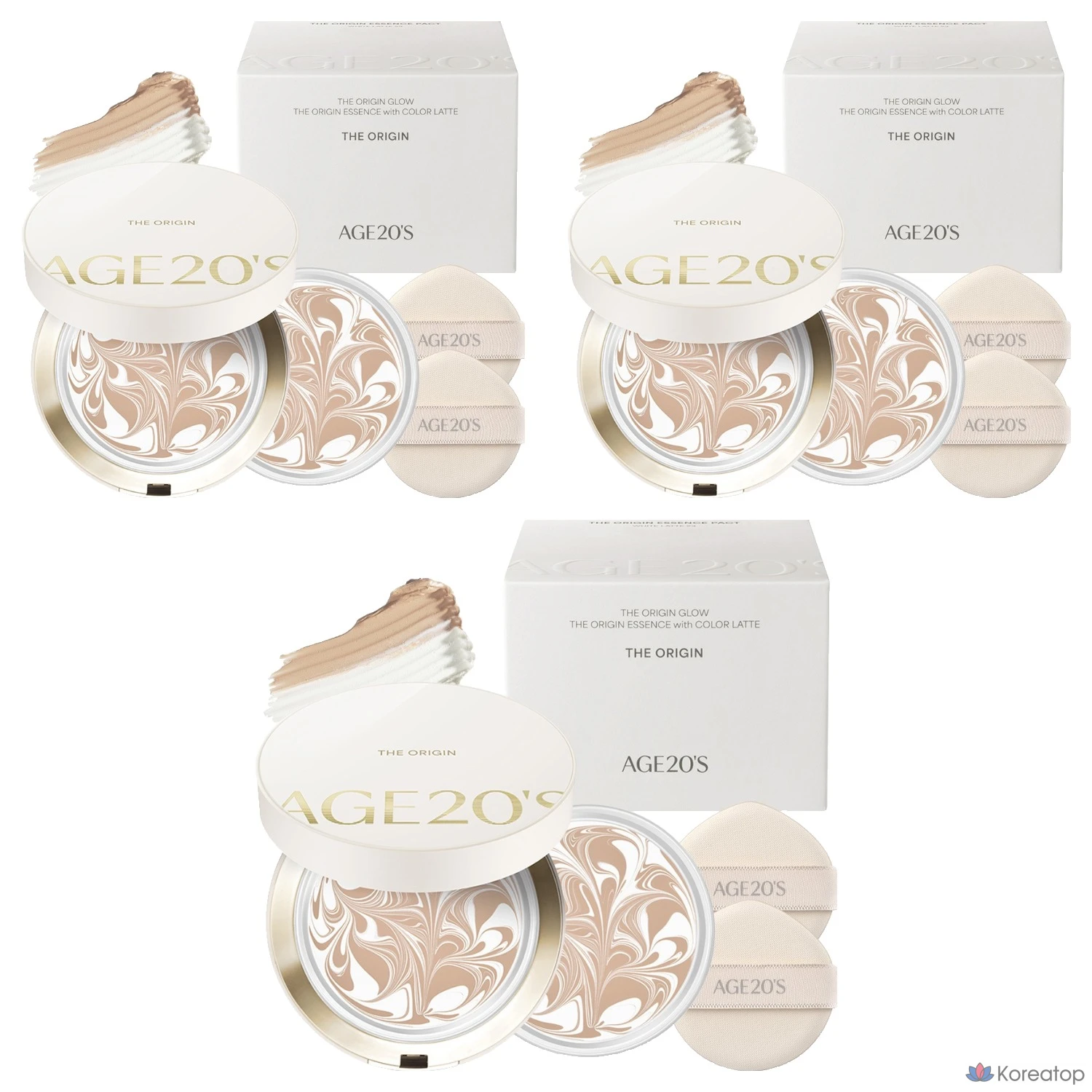 Набор Diorigin Essence Pact, 1 основной продукт, 12,5 г + 1 сменный блок, 12,5 г, № 13 «Белый латте», 3 шт.