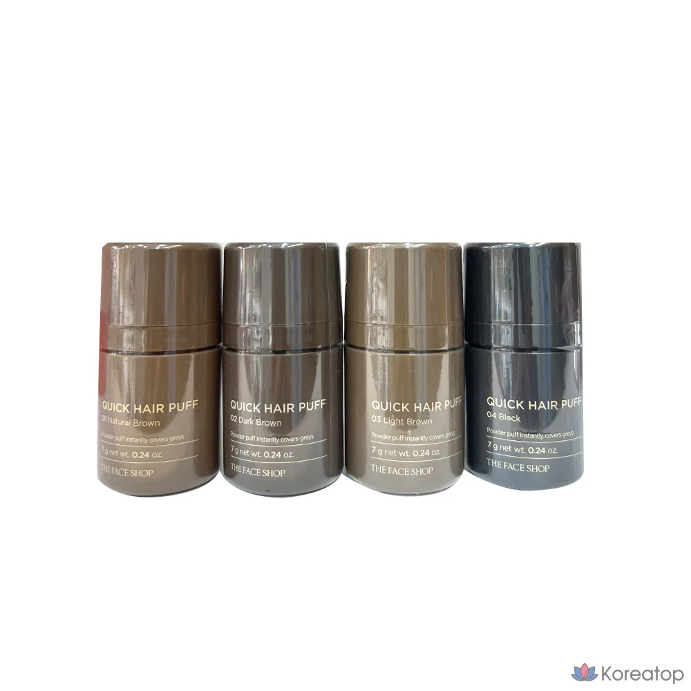 Тени для век The Face Shop Quick Hair Puff Shadow, 7 г, оттенок 01, натуральный коричневый, 1 шт.