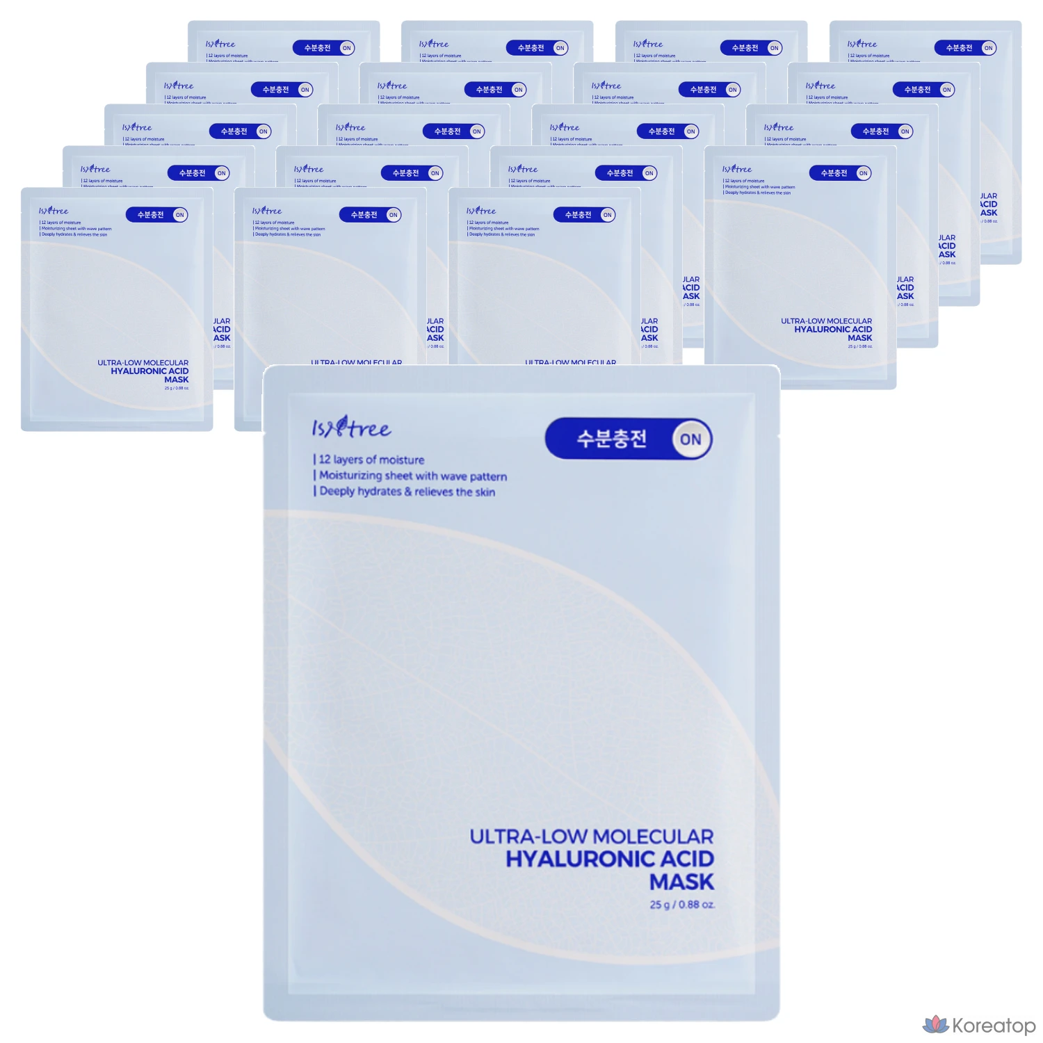 Маска для лица Isntree с ультранизкой молекулярной кислотой, 25 г, 10 штук, 2 упаковки.