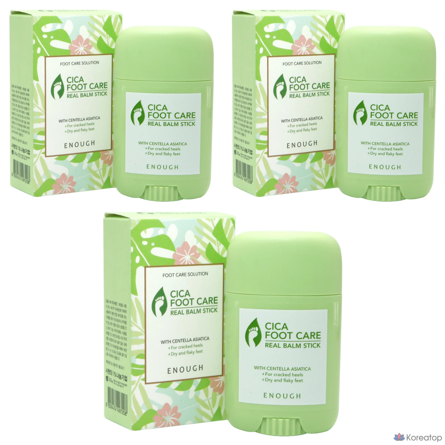 ENOUGH Cica Foot Care Real Balm Stick, 1 упаковка, 3 стика, 20 мл