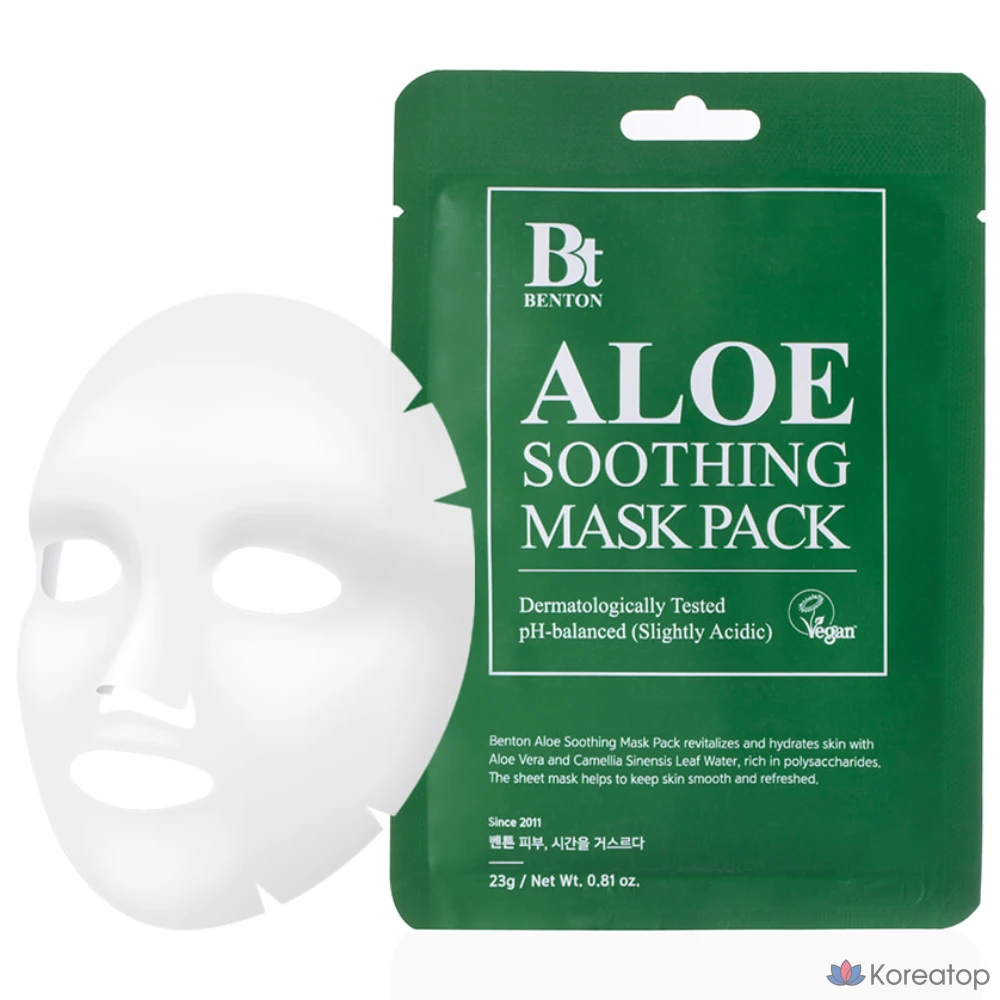 Успокаивающая маска для лица Benton с алоэ вера, 23 г, 1 упаковка.