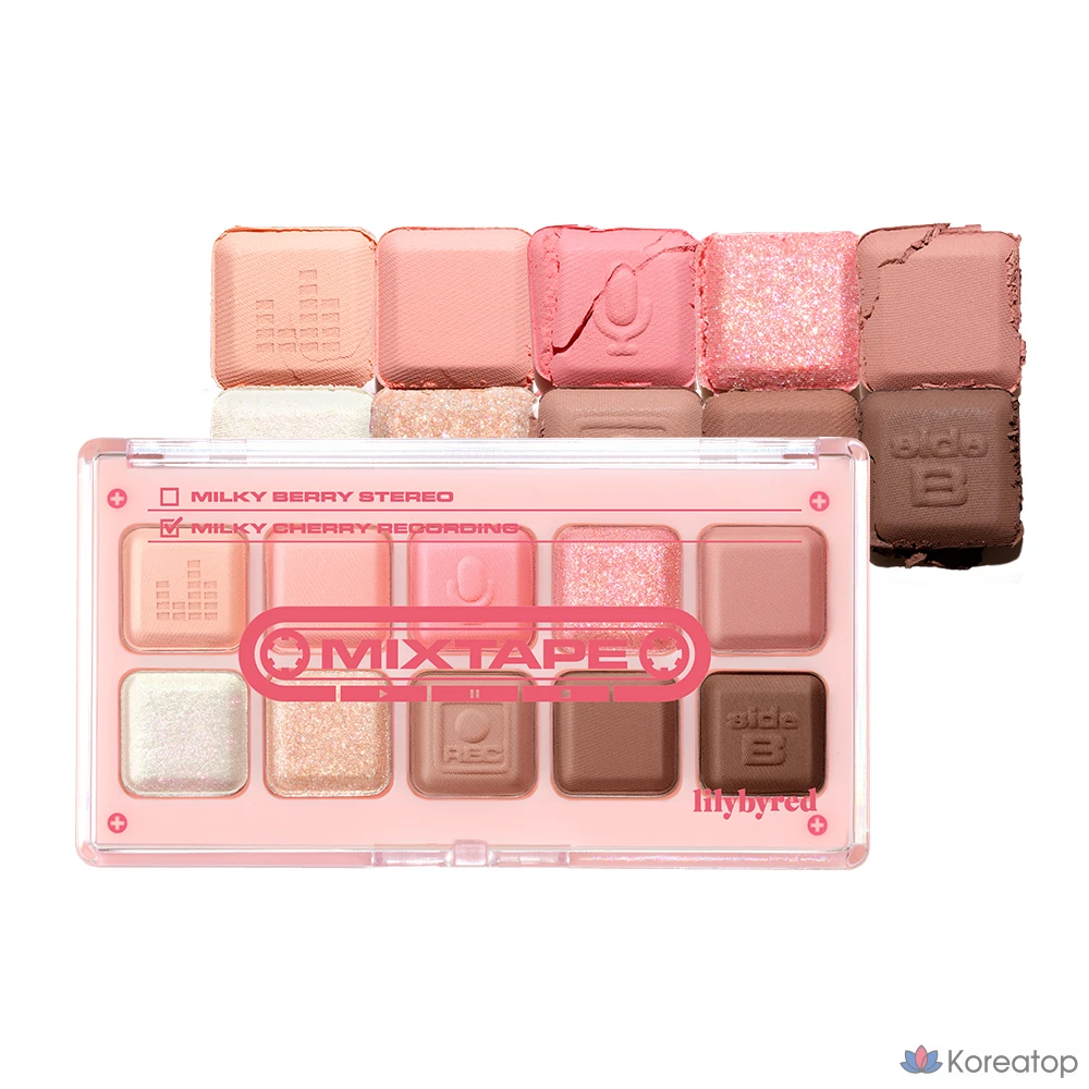 Палитра теней для век Lilybyred Mood Keyboard Eye Palette, 10 записей Milky Cherry Recordings, 1 шт.
