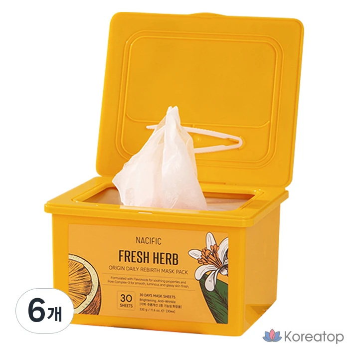 Набор масок для лица NACIFIC Fresh Herb Origin Daily Reversal Mask Pack, 30 штук, 6 упаковок.