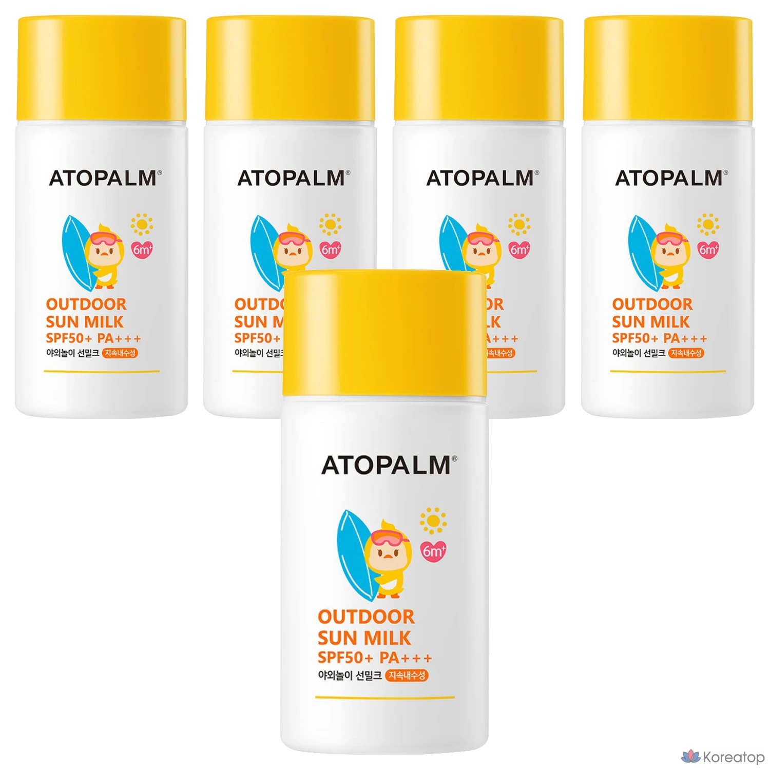 Солнцезащитный крем Atopalm Outdoor Play Waterproof Sun Milk SPF50+ PA+++, 55 г, 5 шт.