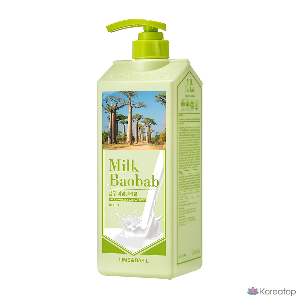 Шампунь Milk Baobab с лаймом и базиликом, 1000 мл, 1 шт.