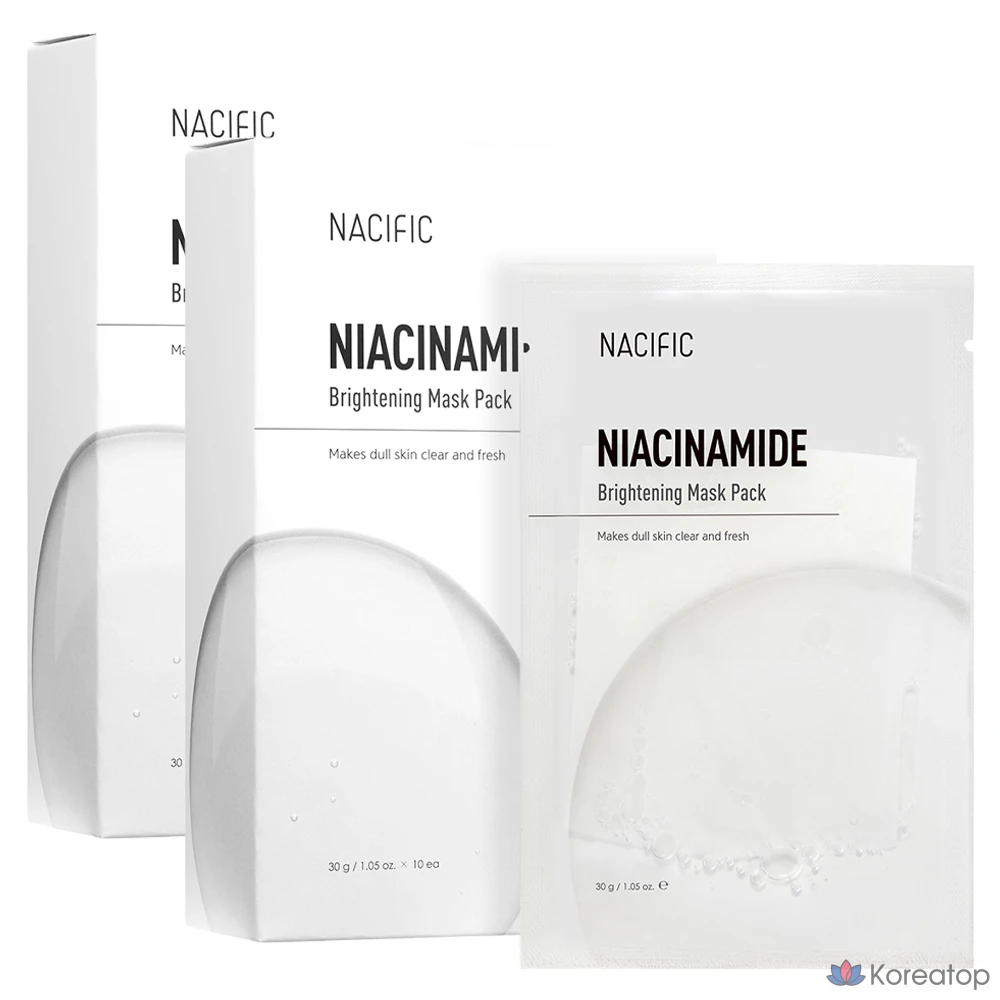 Осветляющая маска для лица NACIFIC с ниацинамидом, 30 г, 1 упаковка, 20 штук.