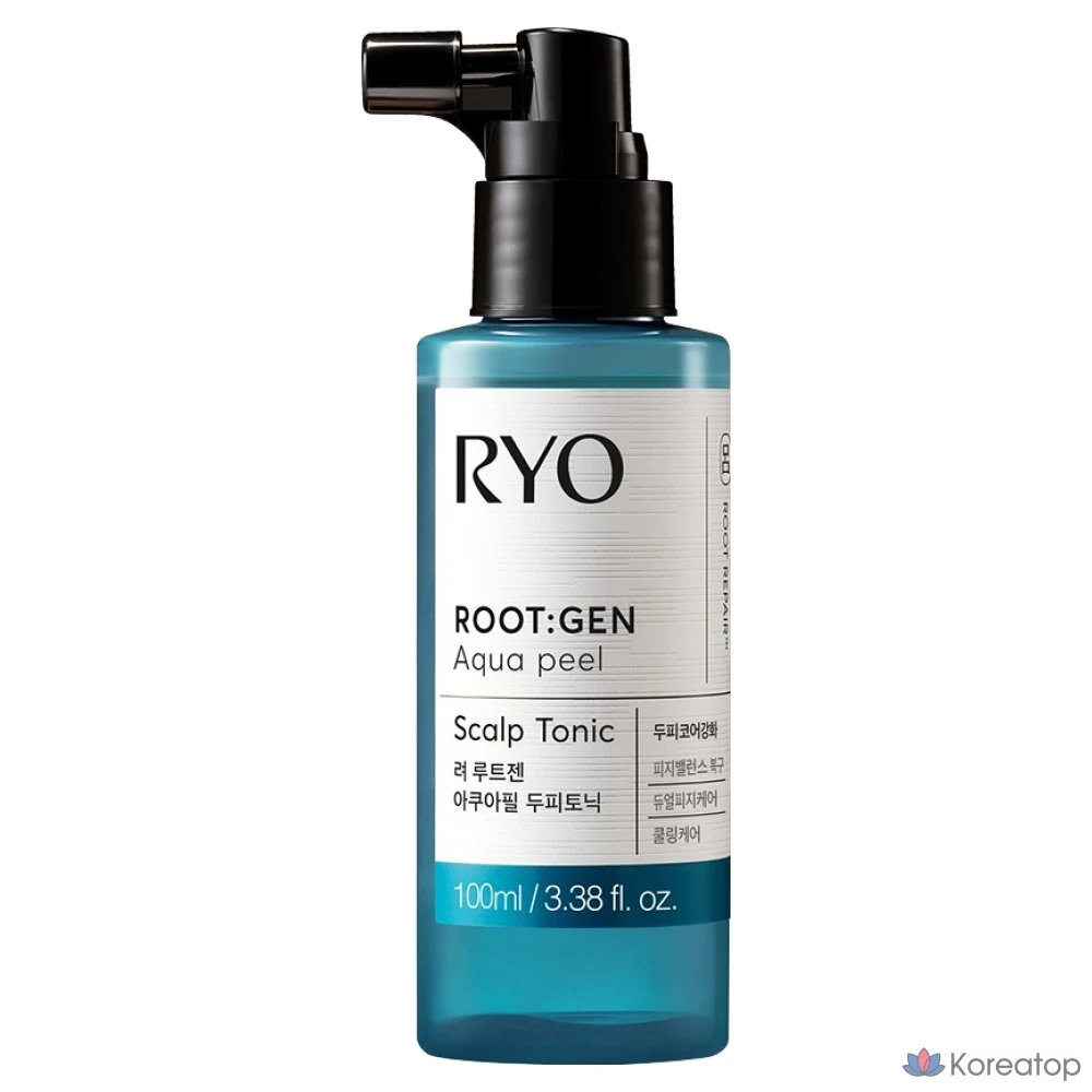 Охлаждающий тоник для кожи головы Ryo Cooling Scalp Hair Loss Care Rootzen Aqua Peel Hair Tonic, 100 мл, 1 шт.