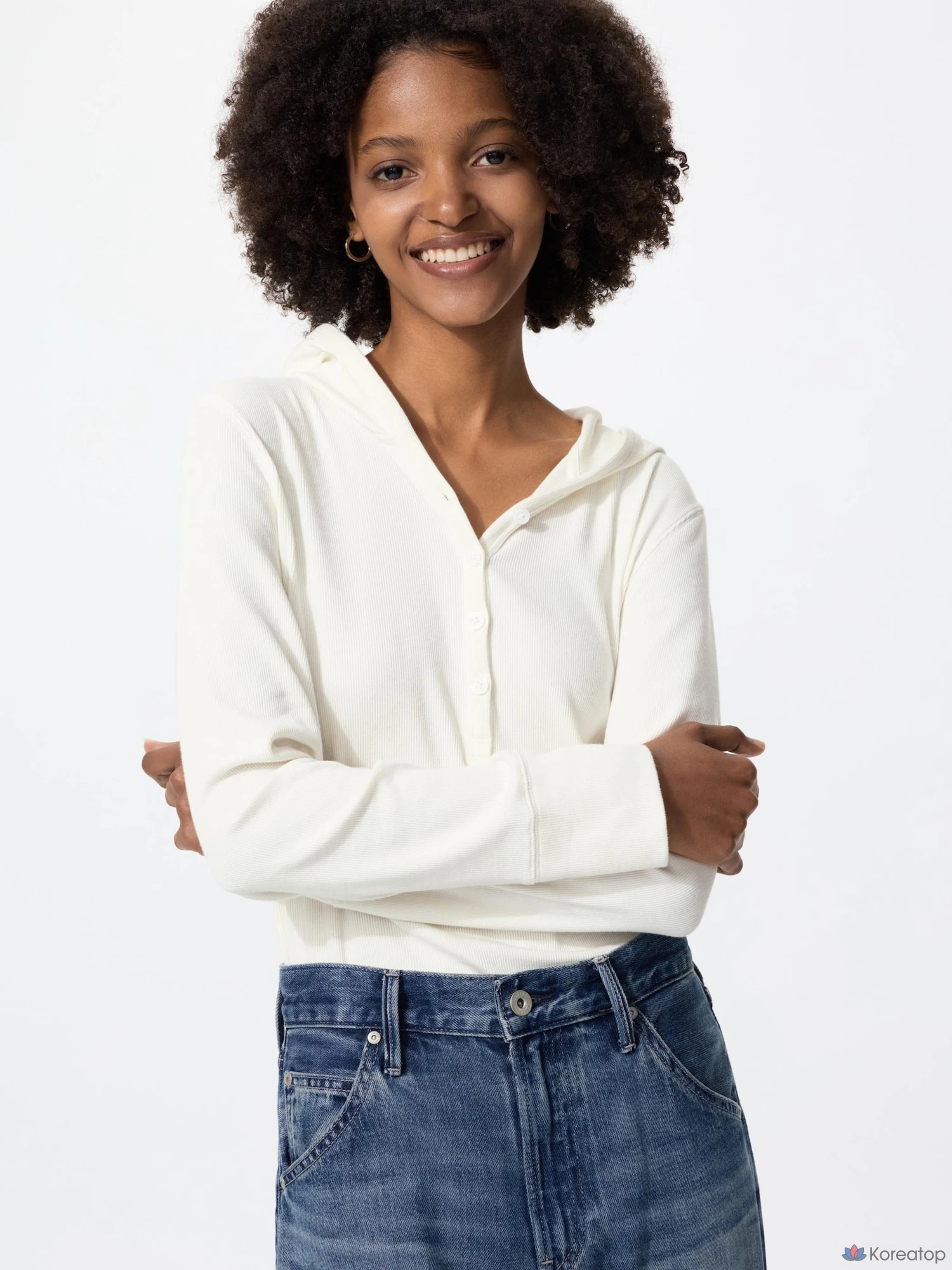 Лонгслив Uniqlo Hooded Rib T
