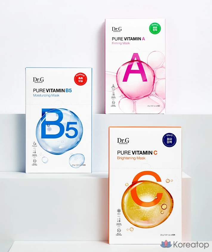 Набор из 5 укрепляющих масок для лица Dr.G Pure Vitamin A., фото 5