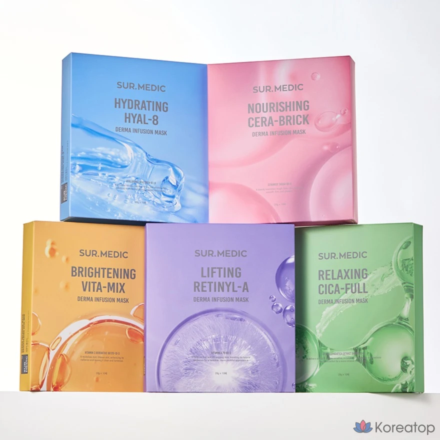 Маска для лица SUR.MEDIC+ Derma Infusion Mask Relaxing Cica Full, 5 штук, упаковка из 10 штук., фото 5